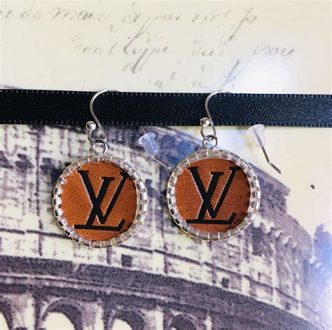 lv lock earrings|upcycled lv earrings.